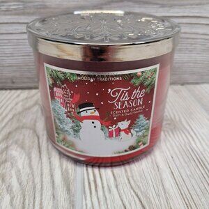 Bath & Body Works Jar Candle Tis The Season 3 Wick Scented Christmas Winter 14.5